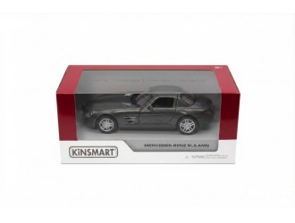 900475-M1Gr Macheta auto metalica Kinsmart Mercedes-Benz SLS AMG Gri, Scara 1:36