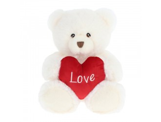 Jucarie de plus Keel Toys Keeleco Harry Bear Ursulet Crem cu Inima Crem 20 cm
