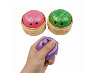 Jucarie Fidget Squishy Bun, Sugar Edition, Cutie Misterioasa, Culoare Aleatorie, +3 ani