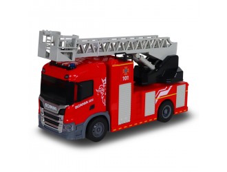 6407KS Macheta Camion Pompieri Big Truck–Scania, TechnoDrive, cu sunete, lumini si functie apa, 38 cm