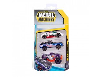 Set 3 masinute din metal(Negru, Alb, Violet), Metal Machines S2, Zuru