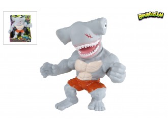 Jucarie antistres Brainboooom Rechin Ciocan Predator extensibil, 22 cm, elastic si deformabil, Gri