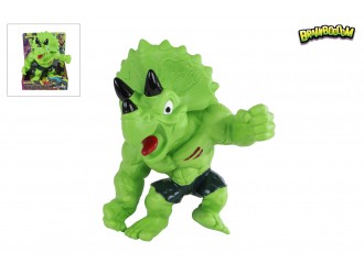 Jucarie antistres Brainboooom Triceratops Predator extensibil, 22 cm, elastic si deformabil, Verde