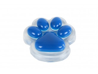 Jucarie antistres Glamour Squishy Labuta de Pisica Giganta, 17 cm, 500 g, Albastru Transparent