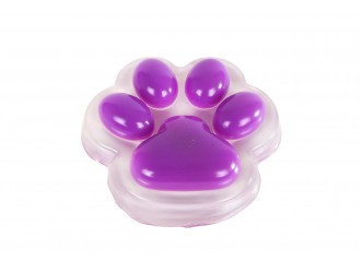Jucarie antistres Glamour Squishy Labuta de Pisica Giganta, 17 cm, 500 g, Mov Transparent
