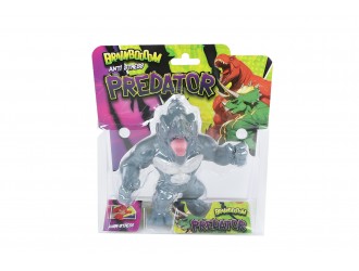 Jucarie antistres Brainboooom Monstru Predator extensibil, 15 cm, elastic si deformabil, Rinocer Gri