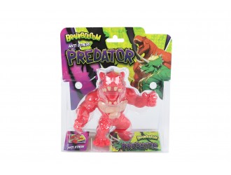 Jucarie antistres Brainboooom Monstru Predator extensibil, 15 cm, elastic si deformabil, T-Rex Rosu