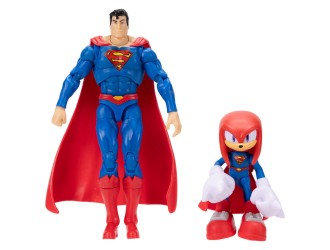 Коллекционная фигурка Sonic the Hedgehog x DC Comics Superman & Knuckles, 15 см + 7 см, Jakks Pacific