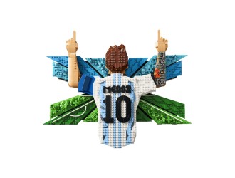 Set Constructie LEGO Art Football Lionel Messi - Celebration 43018, Tablou Decorativ pentru Adulti, Cadou pentru Fani Football