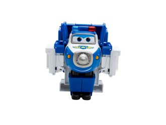 Jucarie Transformabila Super Wings Foodie, Dozator de Suc 2-in-1, Mini Robot Avion Politie Paul