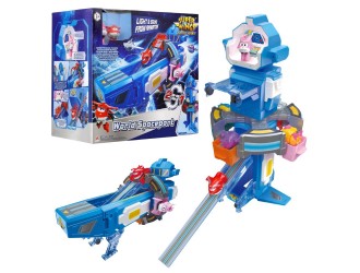 Set de Joaca Super Wings World Spaceport, Baza Spatiala Transformabila cu Avion si Figurine
