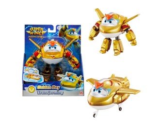 Figurina Transformabila Super Wings Golden Boy, Avion si Robot, 13 cm