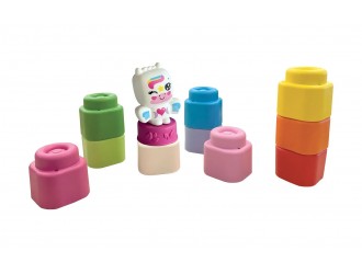 Set Cuburi Moi Clementoni Clemmy Unicorn, 10 Piese, Multicolor, Jucarie Senzoriala pentru Bebelusi, +6 luni