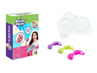 Set rezerve Doctor Squish Squishy Maker, 10 baloane TPR transparente si 10 clipsuri