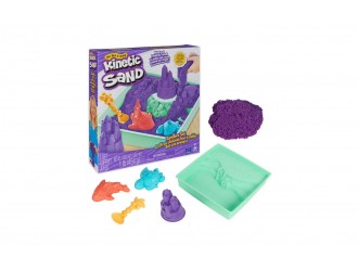 Set Nisip Kinetic Mov Spin Master Kinetic Sand Sandbox, cu Tavita si Forme, +3 ani