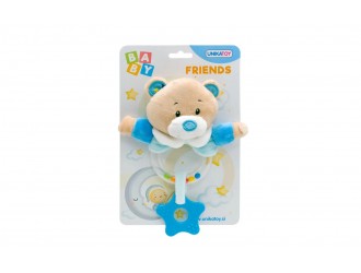 Jucarie de plus cu zornaitoare Baby Friends Ursulet Albastru