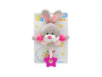 902207I Jucarie de plus cu zornaitoare Baby Friends Iepuras