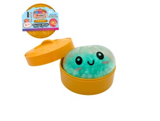 Jucarie Antistres Squishy Bun - Orbeez Crystal Edition! Turcoaz, 8 cm, 120 gr