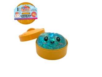 Jucarie Antistres Squishy Smiling Dumpling cu Sclipici, Sparkling Water, Albastru, 8 cm, 230 gr