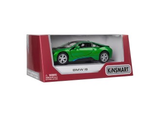  Macheta auto metalica BMW i8 Kinsmart KT5379W, scara 1:38, cu usi care se deschid, Verde