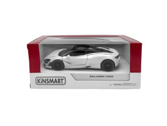 Macheta auto metalica McLaren 720S Kinsmart KT5403W, scara 1:36, cu usi tip fluture care se deschid, Alb