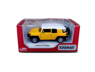 KT5343W-GALBEN Macheta auto metalica Toyota FJ Cruiser Kinsmart KT5343W, scara 1:36, cu usi care se deschid, Galben
