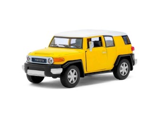 KT5343W-GALBEN Macheta auto metalica Toyota FJ Cruiser Kinsmart KT5343W, scara 1:36, cu usi care se deschid, Galben
