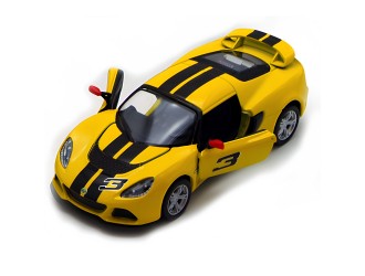 KT5361WF-GALBEN Macheta auto metalica Lotus Exige S Kinsmart KT5361WF, scara 1:32, cu usi care se deschid, Galben