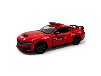 KT5455WPR-ROSU Macheta auto metalica Ford Mustang Fire Rescue Kinsmart KT5455WPR, scara 1:38, cu usi care se deschid, Rosu