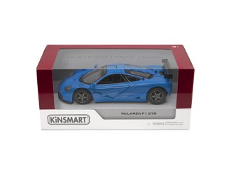 Macheta auto metalica 1995 McLaren F1 GTR Kinsmart KT5411W, scara 1:34, cu usi care se deschid, Albastru