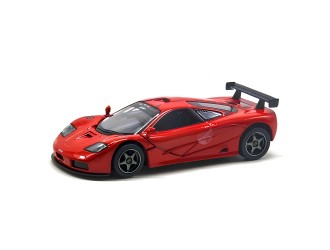 Macheta auto metalica 1995 McLaren F1 GTR Kinsmart KT5411W, scara 1:34, cu usi care se deschid, Rosu
