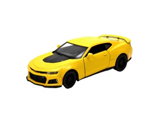 Macheta auto metalica Chevrolet Camaro ZL1 Kinsmart KT5399WF, scara 1:38, cu usi care se deschid, Galben