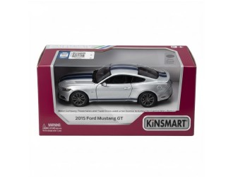 Macheta auto metalica Ford Mustang GT Kinsmart KT5386WF 1:38, cu usi care se deschid, Argintiu