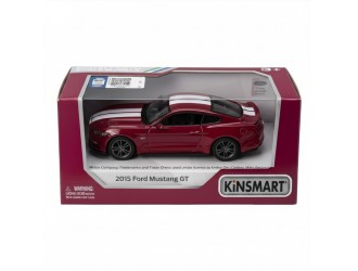 Macheta auto metalica Ford Mustang GT Kinsmart KT5386WF 1:38, cu usi care se deschid, Bordo