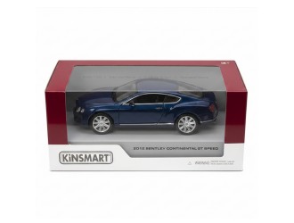KT5369W-ALBASTRU Macheta auto metalica Bentley Continental GT Speed Kinsmart KT5369W 1:38, cu usi care se deschid, Albastru