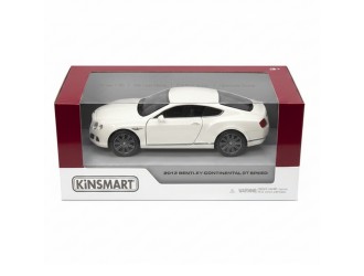 Macheta auto metalica Bentley Continental GT Speed Kinsmart KT5369W 1:38, cu usi care se deschid, Alb