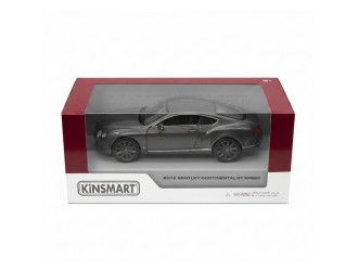 Macheta auto metalica Bentley Continental GT Speed Kinsmart KT5369W 1:38, cu usi care se deschid, Gri
