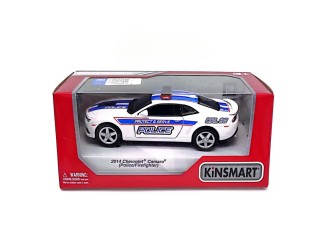 KT5383WPR-ALB Macheta auto metalica Chevrolet Camaro Police Kinsmart KT5383WPR 1:38, cu usi care se deschid, Alb