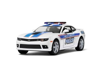 KT5383WPR-ALB Macheta auto metalica Chevrolet Camaro Police Kinsmart KT5383WPR 1:38, cu usi care se deschid, Alb