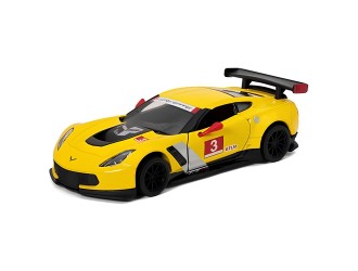 KT5397W-GALBEN Macheta auto metalica Chevrolet Corvette C7.R 2016 Kinsmart KT5397W 1:36, cu usi care se deschid, Galben