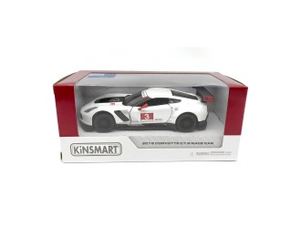 KT5397W-ALB Macheta auto metalica Chevrolet Corvette C7.R 2016 Kinsmart KT5397W 1:36, cu usi care se deschid, Alb