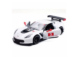 KT5397W-ALB Macheta auto metalica Chevrolet Corvette C7.R 2016 Kinsmart KT5397W 1:36, cu usi care se deschid, Alb