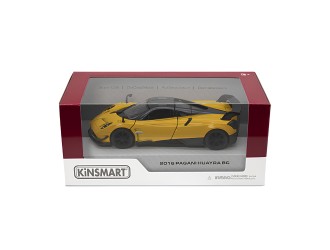 KT5400W-GALBEN Macheta auto metalica Pagani Huayra BC 2016 Kinsmart KT5400W 1:38, cu usi care se deschid, Galben