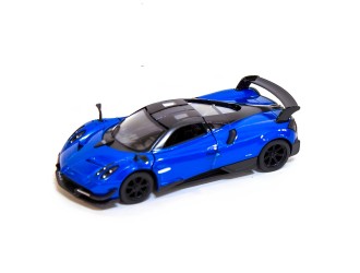 Macheta auto metalica Pagani Huayra BC 2016 Kinsmart KT5400W 1:38, cu usi care se deschid, Albastru Metalizat