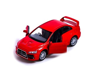 KT5329W-ROSU Macheta auto metalica 2008 Mitsubishi Lancer Evolution X Kinsmart KT5329W, scara 1:36, cu usi care se deschid, Rosu
