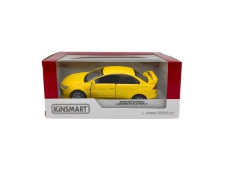 KT5329W-GALBEN Macheta auto metalica 2008 Mitsubishi Lancer Evolution X Kinsmart KT5329W, scara 1:36, cu usi care se deschid, Galben