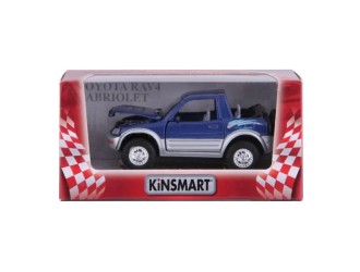 KT5011W-ALBASTRU Macheta auto metalica Toyota RAV4 Cabrio Kinsmart KT5011W, scara 1:32, cu usi care se deschid, Albastru
