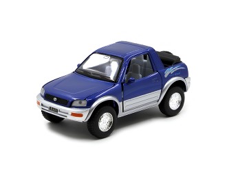 KT5011W-ALBASTRU Macheta auto metalica Toyota RAV4 Cabrio Kinsmart KT5011W, scara 1:32, cu usi care se deschid, Albastru