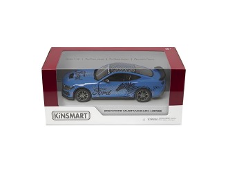 KT5455WF-ALBASTRU Macheta auto metalica Ford Mustang Dark Horse Kinsmart KT5455WF, scara 1:38, cu usi care se deschid, Albastru