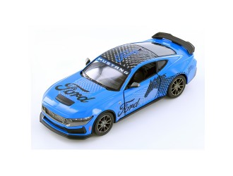 KT5455WF-ALBASTRU Macheta auto metalica Ford Mustang Dark Horse Kinsmart KT5455WF, scara 1:38, cu usi care se deschid, Albastru